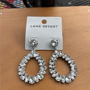 Lane Bryant Crystal Teardrop Earrings Clear Sonea